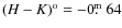 $(H-K)^{\rm o}=-0\hbox{$.\!\!^{\rm m}$ }64$