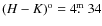 $(H-K)^{\rm o}=4\hbox{$.\!\!^{\rm m}$ }34$