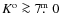 $K^{\rm o} \ga 7\hbox{$.\!\!^{\rm m}$ }0$