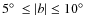 $5\mbox{$^\circ$ }\le \vert b\vert \le 10\mbox{$^\circ$ }$