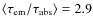 $\langle \tau_{\rm {em}}/\tau_{\rm {abs}}\rangle = 2.9$