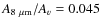 $A_{8~\mu\rm {m}}/A_{v} =
0.045$