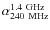 $\alpha_{\rm 240~MHz}^{\rm 1.4~GHz}$