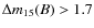 $\Delta m_{15}(B)> 1.7$
