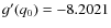 $g^{\prime} (q_{0}) = -8.2021$