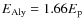 $E_{\rm Aly} = 1.66 E_{\rm p}$