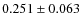 $ 0.251 \pm 0.063$
