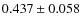 $ 0.437 \pm 0.058$