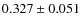 $ 0.327 \pm 0.051$