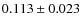 $ 0.113 \pm 0.023$