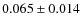 $ 0.065 \pm 0.014$