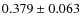 $ 0.379 \pm 0.063$