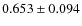 $ 0.653 \pm 0.094$