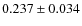 $ 0.237 \pm 0.034$