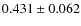 $ 0.431 \pm 0.062$