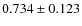 $ 0.734 \pm 0.123$