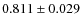 $ 0.811 \pm 0.029$