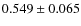 $ 0.549 \pm 0.065$