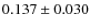 $ 0.137 \pm 0.030$