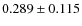 $ 0.289 \pm 0.115$