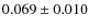 $ 0.069 \pm 0.010$