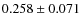 $ 0.258 \pm 0.071$