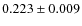 $ 0.223 \pm 0.009$