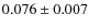 $ 0.076 \pm 0.007$