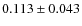 $ 0.113 \pm 0.043$