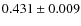 $ 0.431 \pm 0.009$