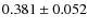 $ 0.381 \pm 0.052$