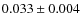 $ 0.033 \pm 0.004$