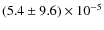 $(5.4\pm9.6)\times10^{-5}$