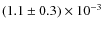 $(1.1\pm0.3)\times10^{-3}$
