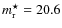 $m^\star_{\rm r} = 20.6$