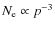 $N_{\rm e}\propto p^{-3}$