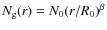 $N_{\rm g}(r)=N_0(r/R_0)^{\beta}$