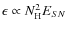 $\epsilon\propto N_{\rm H}^2
E_{SN}$