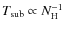 $T_{\rm sub} \propto N_{\rm H}^{-1}$