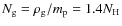 $N_{{\rm g}}=\rho _{{\rm g}} / m_{\rm p} = 1.4 N_{{\rm H}}$