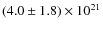 $(4.0 \pm 1.8) \times 10^{21}$