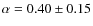$\alpha = 0.40
\pm 0.15$