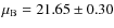 $\mu_{\rm B}=21.65 \pm 0.30$