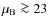 $\mu_{\rm B}\ga 23$