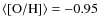 $\langle {\rm [O/H]} \rangle = -0.95$
