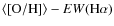 $\langle {\rm [O/H]} \rangle -
EW({\rm H}\alpha)$