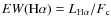 $EW({\rm H}\alpha) = L_{{\rm H}\alpha}/F_{\rm c}$