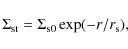 \begin{displaymath}\Sigma_{\rm st} = \Sigma_{\rm s0} \exp(-r/r_{\rm s}),
\end{displaymath}
