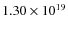 $1.30\times10^{19}$