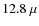 $12.8~\mu$